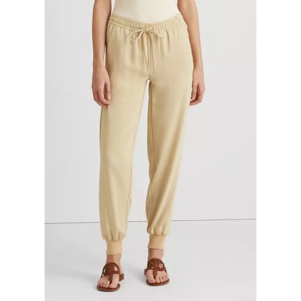 Lauren Ralph Lauren Side-Stripe Crepe Sweatpants